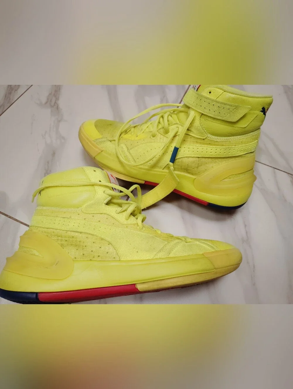 PUMA Sky Modern Geek x Fashion Geek Safety Yellow RJ Barrett Promo Knicks Sz. 9